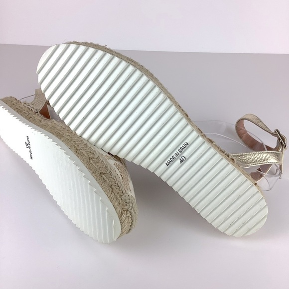 ITALIAN TWINSET SIMONA BARBIERI METALLIC GOLD LACE ESPADRILLES - Picture 9 of 9